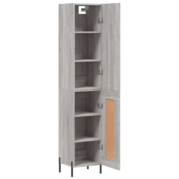 vidaXL Highboard grå sonoma 34,5x34x180 cm konstruert tre