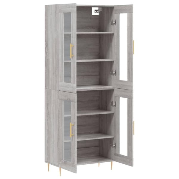 vidaXL Highboard grå sonoma 69,5x34x180 cm konstruert tre