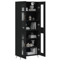 Miniatyrbillede 2 af 11: vidaXL højskab 69,5x34x180 cm konstrueret træ sort