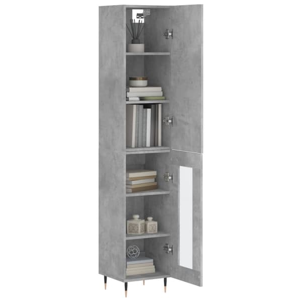 vidaXL skab 34,5x34x180 cm konstrueret træ betongrå