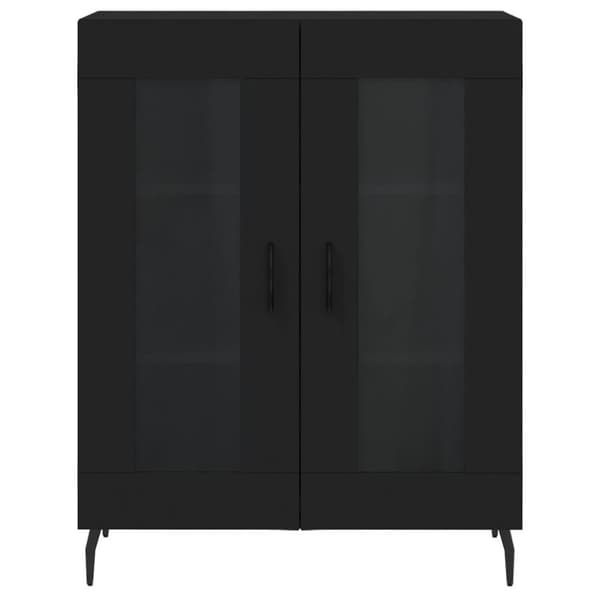 vidaXL højskab 69,5x34x180 cm konstrueret træ sort