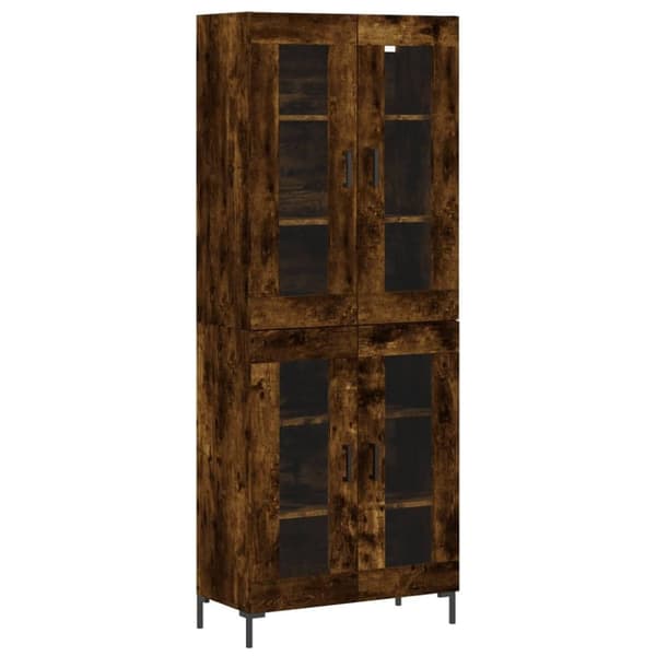 vidaXL Highboard røkt eik 69,5x34x180 cm konstruert tre