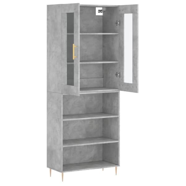 vidaXL højskab 69,5x34x180 cm konstrueret træ betongrå