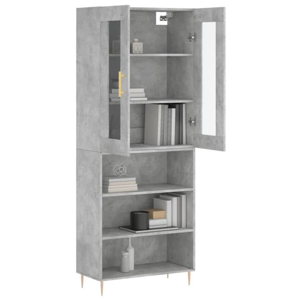 vidaXL højskab 69,5x34x180 cm konstrueret træ betongrå