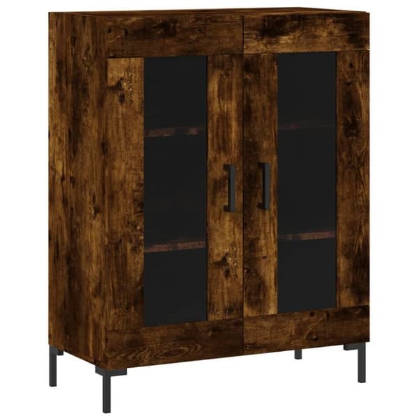 vidaXL højskab 69,5x34x180 cm konstrueret træ røget egetræsfarve