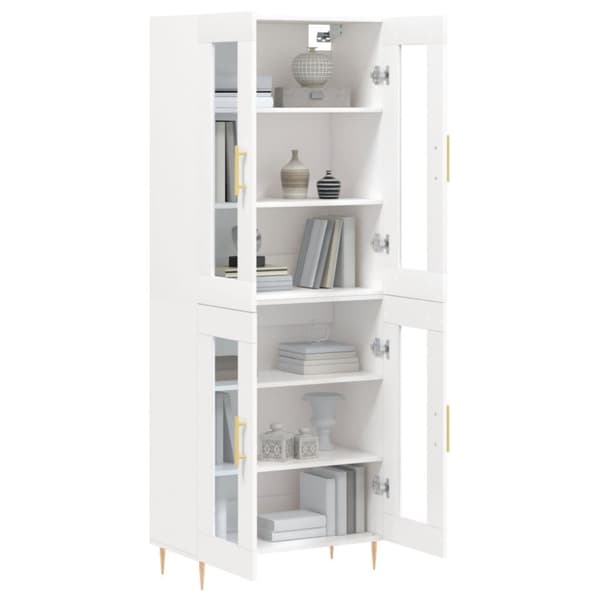vidaXL Highboard hvit 69,5x34x180 cm konstruert tre