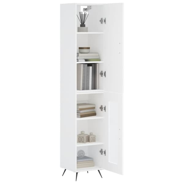vidaXL Highboard hvit 34,5x34x180 cm konstruert tre