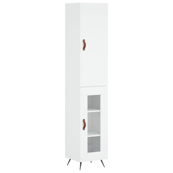 vidaXL Highboard hvit 34,5x34x180 cm konstruert tre