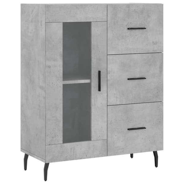 vidaXL Highboard betonggrå 69,5x34x180 cm konstruert tre