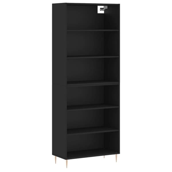 vidaXL Kaappi musta 69,5x32,5x180 cm tekninen puu