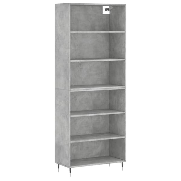 vidaXL reol 69,5x32,5x180 cm konstrueret træ betongrå