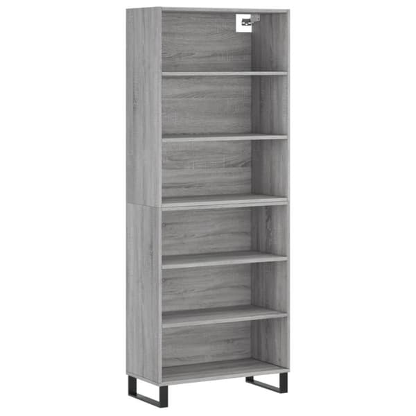 vidaXL Highboard grå sonoma 69,5x32,5x180 cm konstruert tre