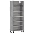 Miniatyrbilde 1 av 11: vidaXL Highboard grå sonoma 69,5x32,5x180 cm konstruert tre