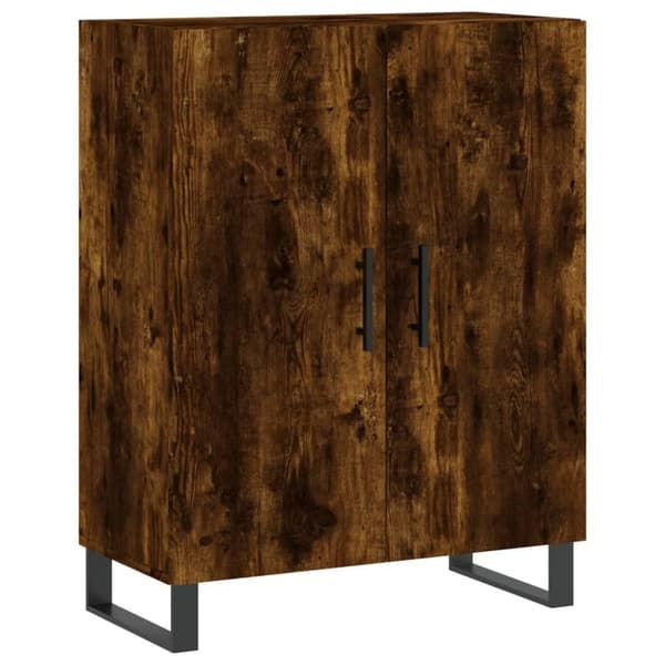 vidaXL højskab 69,5x34x180 cm konstrueret træ røget egetræsfarve