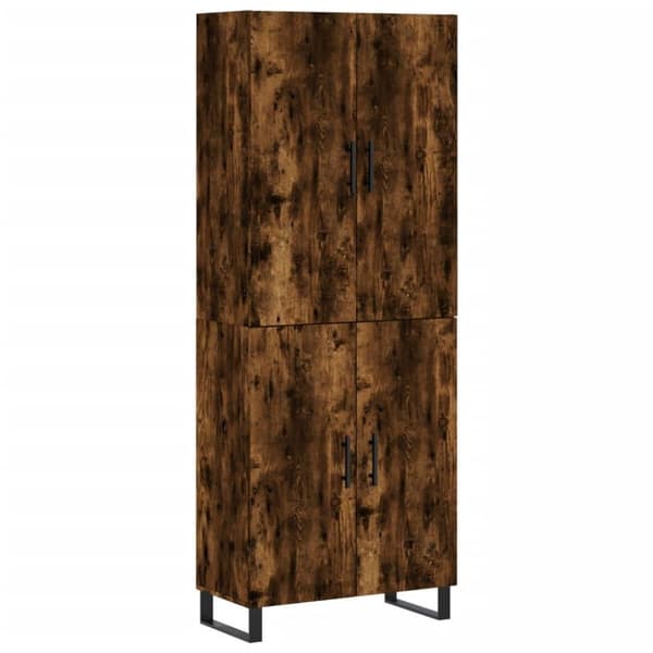vidaXL højskab 69,5x34x180 cm konstrueret træ røget egetræsfarve