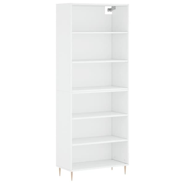 vidaXL reol 69,5x32,5x180 cm konstrueret træ hvid