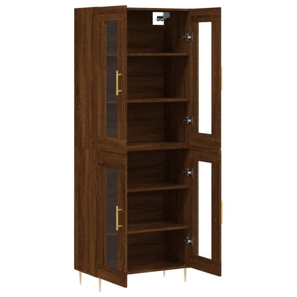 vidaXL højskab 69,5x34x180 cm konstrueret træ brun egetræsfarve