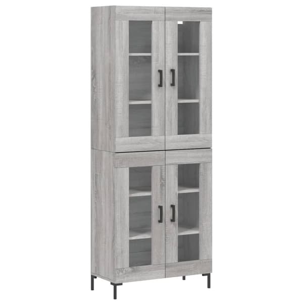 vidaXL Highboard grå sonoma 69,5x34x180 cm konstruert tre