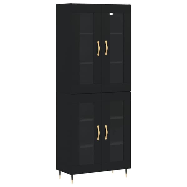 vidaXL Highboard svart 69,5x34x180 cm konstruert tre