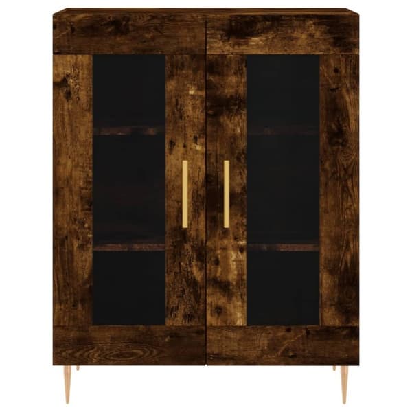 vidaXL højskab 69,5x34x180 cm konstrueret træ røget egetræsfarve