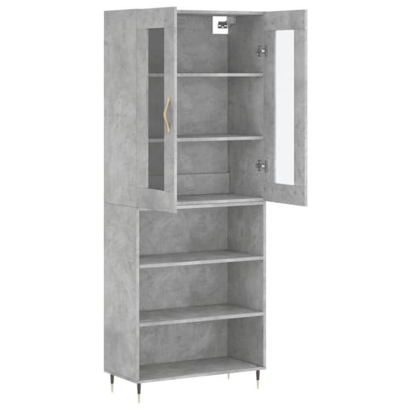 vidaXL højskab 69,5x34x180 cm konstrueret træ betongrå