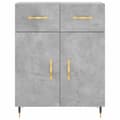 Miniatyrbilde 7 av 11: vidaXL Highboard betonggrå 69,5x34x180 cm konstruert tre