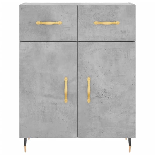 vidaXL Highboard betonggrå 69,5x34x180 cm konstruert tre