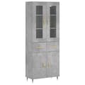 Miniatyrbilde 1 av 11: vidaXL Highboard betonggrå 69,5x34x180 cm konstruert tre
