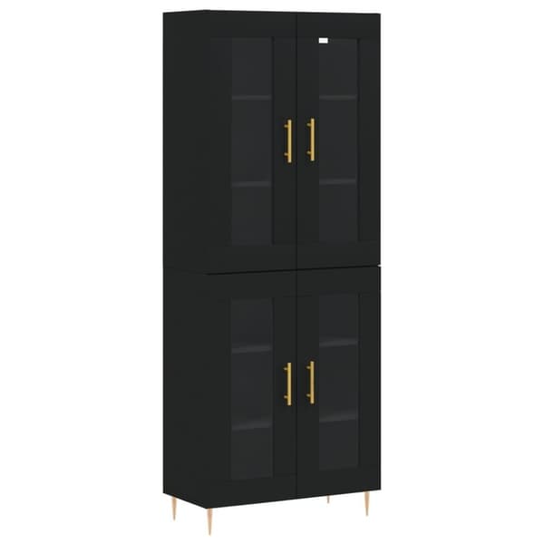 vidaXL højskab 69,5x34x180 cm konstrueret træ sort