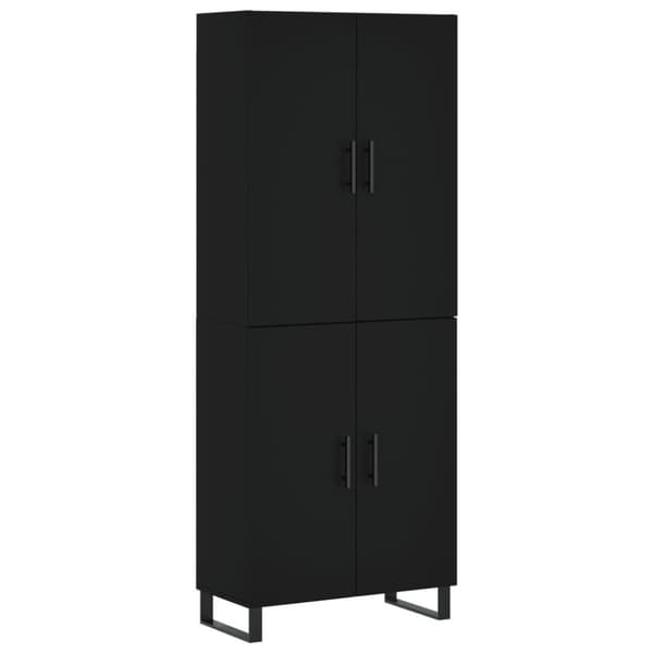 vidaXL højskab 69,5x34x180 cm konstrueret træ sort