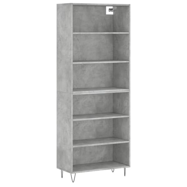 vidaXL reol 69,5x32,5x180 cm konstrueret træ betongrå
