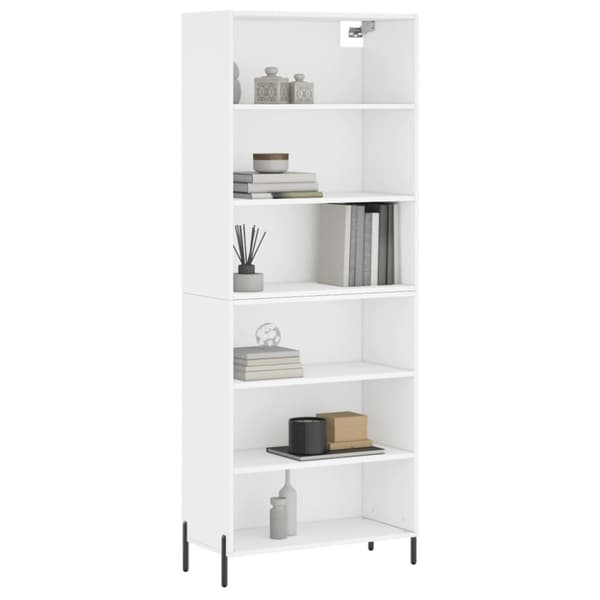 vidaXL reol 69,5x32,5x180 cm konstrueret træ hvid
