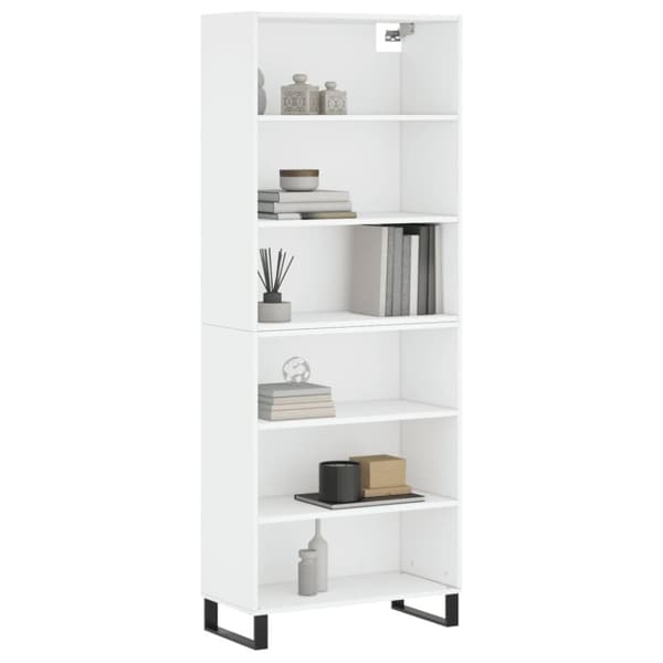 vidaXL reol 69,5x32,5x180 cm konstrueret træ hvid