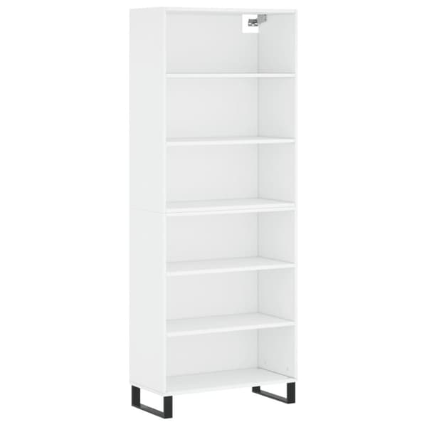 vidaXL reol 69,5x32,5x180 cm konstrueret træ hvid