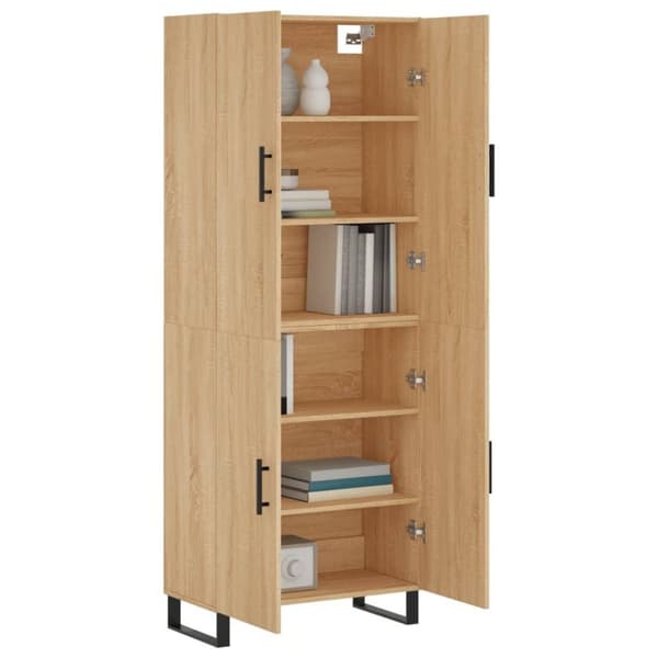 vidaXL Högskåp sonoma-ek 69,5x34x180 cm konstruerat trä