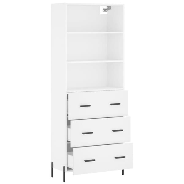vidaXL Highboard hvit 69,5x34x180 cm konstruert tre