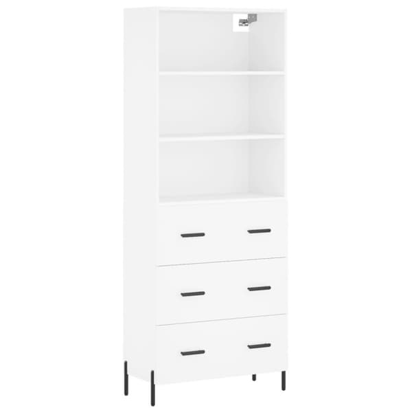 vidaXL Highboard hvit 69,5x34x180 cm konstruert tre