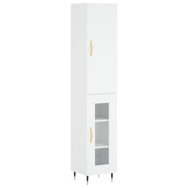 vidaXL Highboard hvit 34,5x34x180 cm konstruert tre