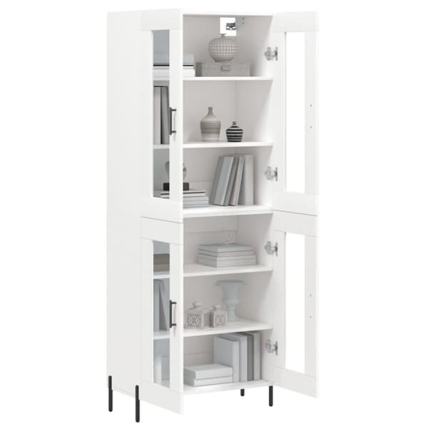 vidaXL højskab 69,5x34x180 cm konstrueret træ hvid