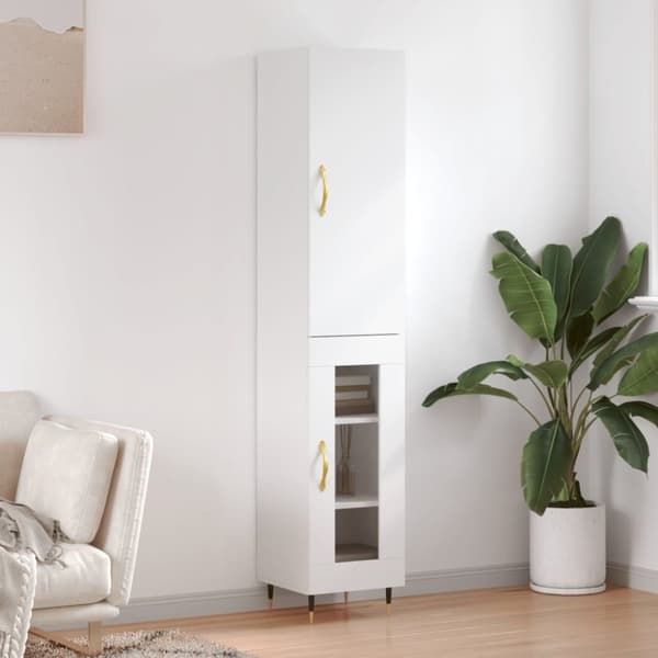 vidaXL skab 34,5x34x180 cm konstrueret træ hvid