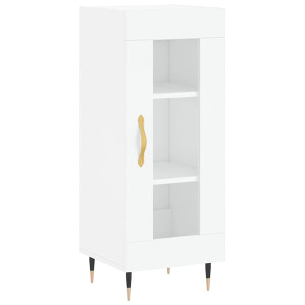 vidaXL Highboard høyglans hvit 34,5x34x180 cm konstruert tre