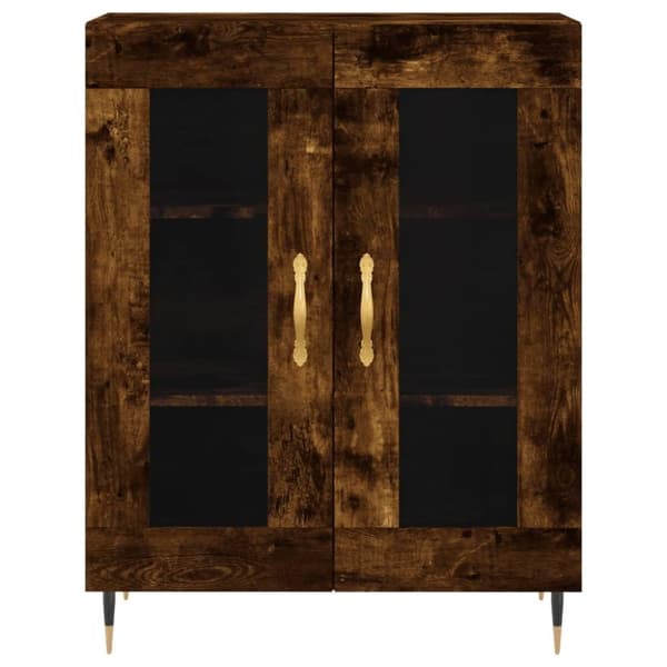 vidaXL Högskåp rökfärgad ek 69,5x34x180 cm konstruerat trä