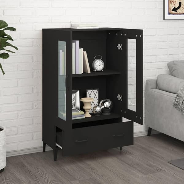 vidaXL skab 70x31x115 cm konstrueret træ sort