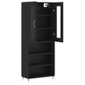 Miniatyrbilde 3 av 11: vidaXL Highboard svart 69,5x34x180 cm konstruert tre