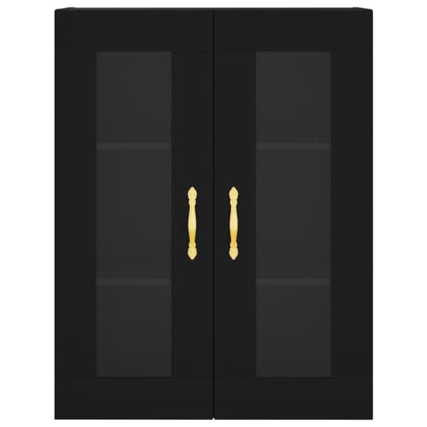 vidaXL Highboard svart 69,5x34x180 cm konstruert tre