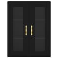 Miniatyrbilde 5 av 11: vidaXL Highboard svart 69,5x34x180 cm konstruert tre