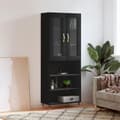 Miniatyrbilde 11 av 11: vidaXL Highboard svart 69,5x34x180 cm konstruert tre