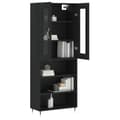 Miniatyrbilde 2 av 11: vidaXL Highboard svart 69,5x34x180 cm konstruert tre