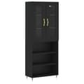Miniatyrbilde 1 av 11: vidaXL Highboard svart 69,5x34x180 cm konstruert tre