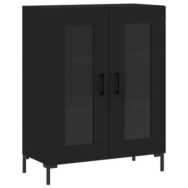 vidaXL højskab 69,5x34x180 cm konstrueret træ sort